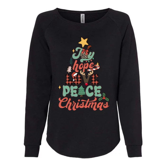 Buffalo Plaid Joy Hope Love Peace Christmas Nativity Holiday Meaningful Gift Womens California Wash Sweatshirt