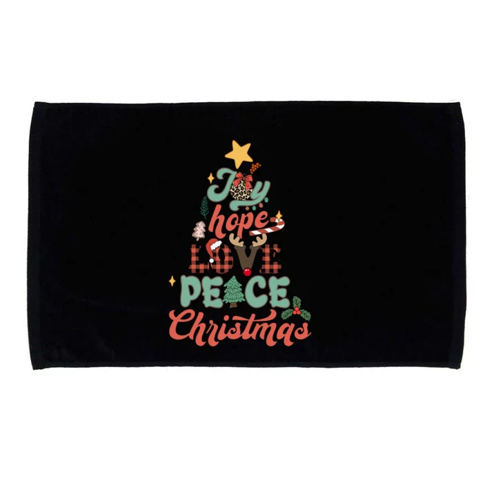 Buffalo Plaid Joy Hope Love Peace Christmas Nativity Holiday Meaningful Gift Microfiber Hand Towel