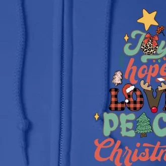 Buffalo Plaid Joy Hope Love Peace Christmas Nativity Holiday Meaningful Gift Full Zip Hoodie