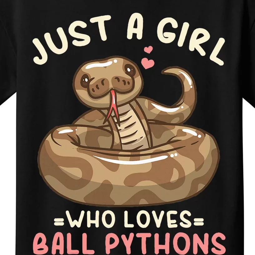 Ball Python Just A Girl Who Loves Ball Pythons Kids T-Shirt