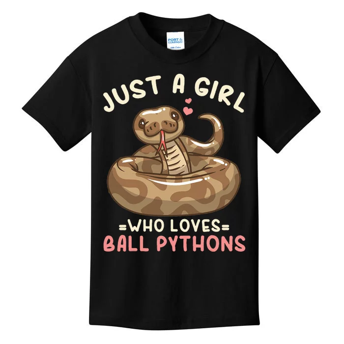 Ball Python Just A Girl Who Loves Ball Pythons Kids T-Shirt