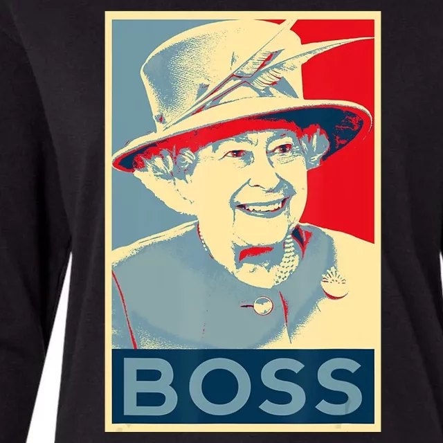 Boss Platinum Jubilee Queen Elizabeth Retro Womens Cotton Relaxed Long Sleeve T-Shirt