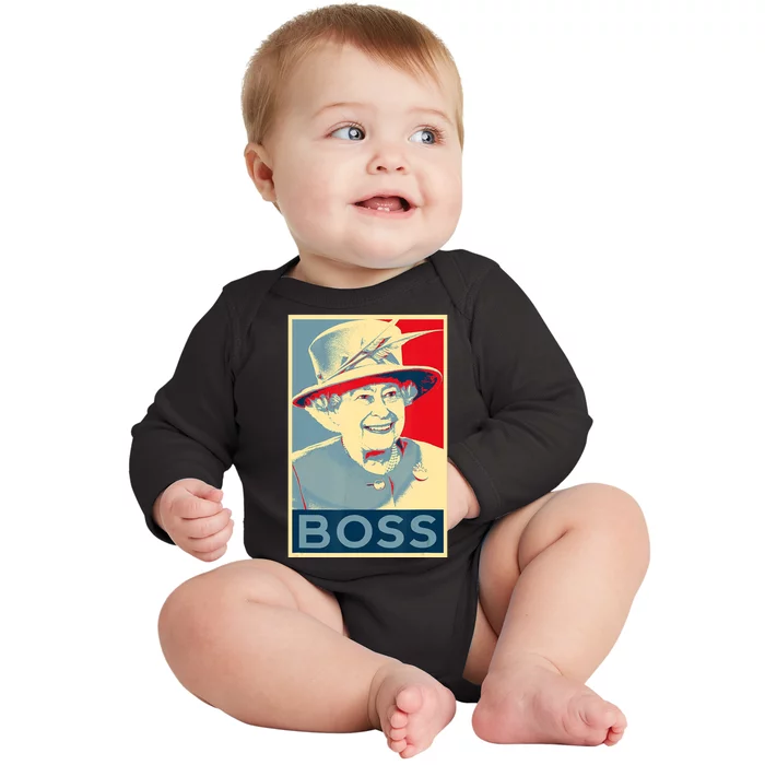 Boss Platinum Jubilee Queen Elizabeth Retro Baby Long Sleeve Bodysuit