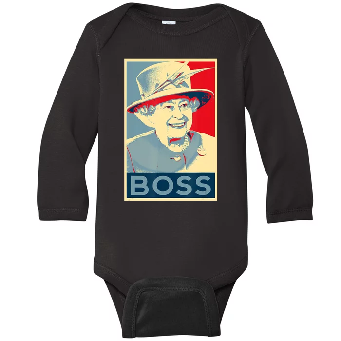 Boss Platinum Jubilee Queen Elizabeth Retro Baby Long Sleeve Bodysuit