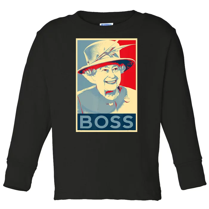 Boss Platinum Jubilee Queen Elizabeth Retro Toddler Long Sleeve Shirt