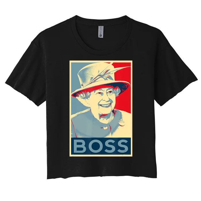 Boss Platinum Jubilee Queen Elizabeth Retro Women's Crop Top Tee