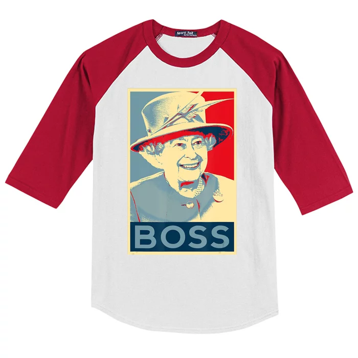 Boss Platinum Jubilee Queen Elizabeth Retro Kids Colorblock Raglan Jersey