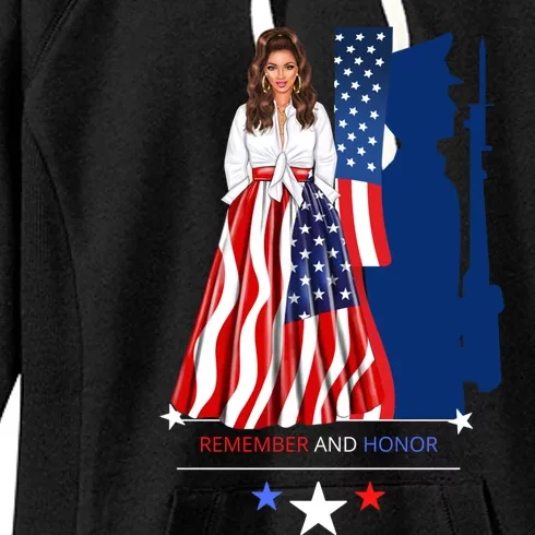 Black Patriotic Juneteenth Queen Remember And Honor Flag Cool Gift Women's Fleece Hoodie