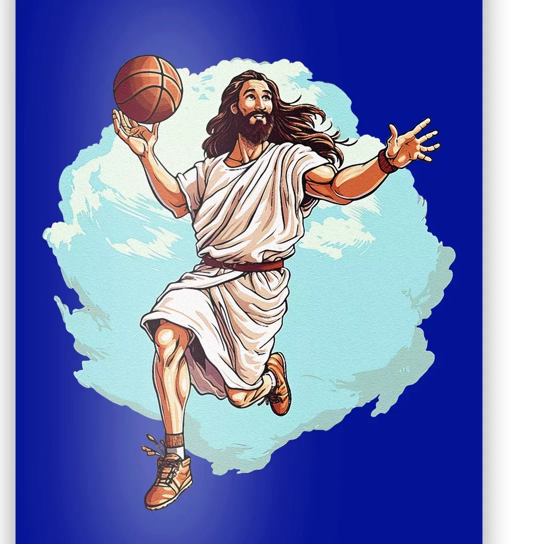 Basketball Player Jesus Hoops Playing BBall Lord And Savior Poster