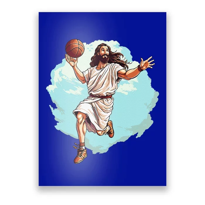 Basketball Player Jesus Hoops Playing BBall Lord And Savior Poster