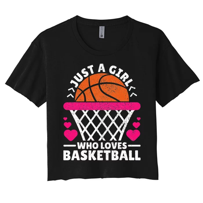 Basketball Player Just A Who Loves Basketball Women's Crop Top Tee