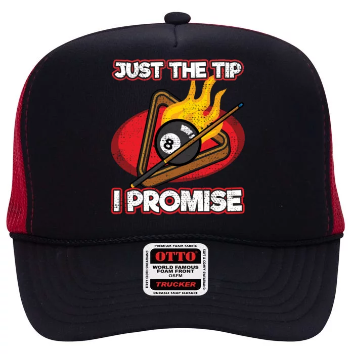 Billiards Player Just The Tip Promise Magic Shot Pool Cute Gift High Crown Mesh Trucker Hat