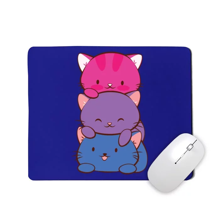 Bisexual Pride Kawaii Kitty Cat Stack Anime Meaningful Gift Mousepad