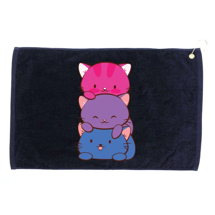 Bisexual Pride Kawaii Kitty Cat Stack Anime Meaningful Gift Grommeted Golf Towel