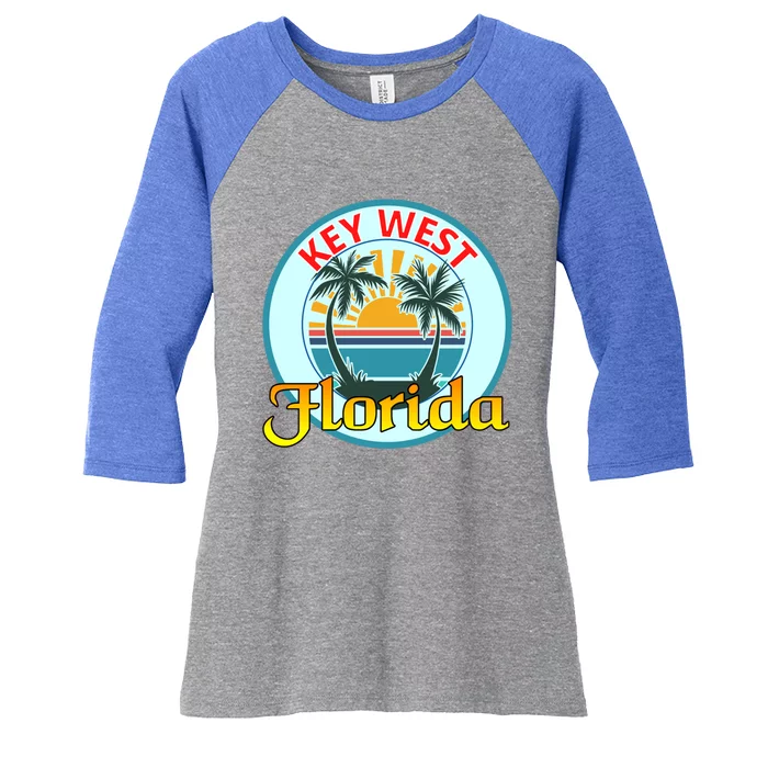 Beach Please Key West Florida Beach Spring Break Cute Gift Women's Tri-Blend 3/4-Sleeve Raglan Shirt