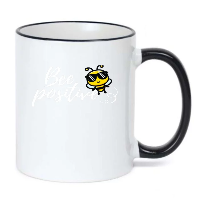 Bee Positive Kind Honey Bees Bumblebee Optimism Black Color Changing Mug