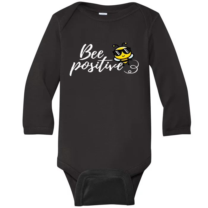 Bee Positive Kind Honey Bees Bumblebee Optimism Baby Long Sleeve Bodysuit