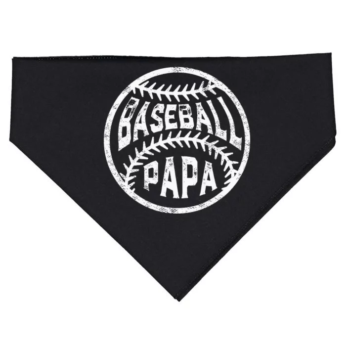 Baseball Papa Leopard Love Baseball Fathers Day USA-Made Doggie Bandana