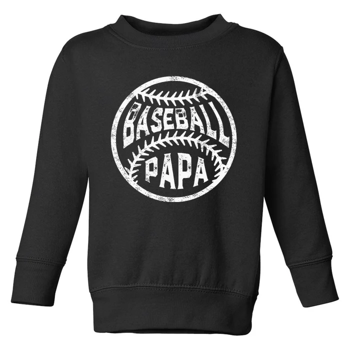 Baseball Papa Leopard Love Baseball Fathers Day Toddler Sweatshirt