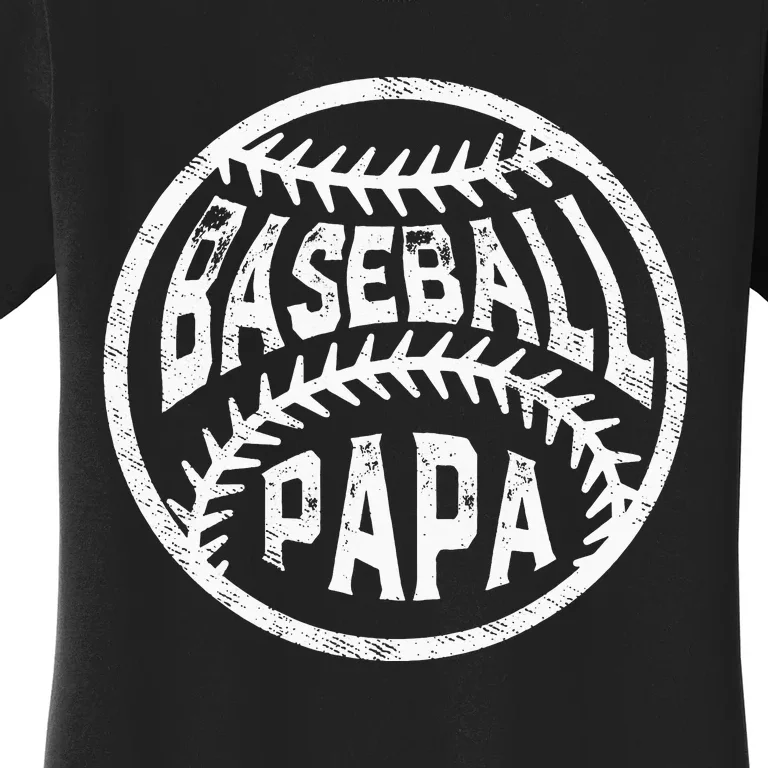 Baseball Papa Leopard Love Baseball Fathers Day Women's T-Shirt