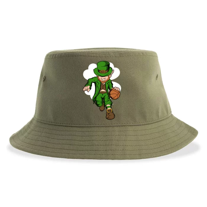 Basketball Player Leprechaun St Patrick's Day Basketball Funny Gift Sustainable Bucket Hat