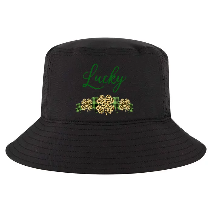 Buffalo Plaid Leopard Shamrock Clover Lucky St Patricks Day Cool Comfort Performance Bucket Hat