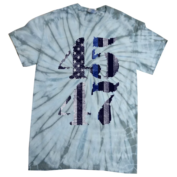 Blue Police Lives Matter 45 47 Trump For President 2024 Tie-Dye T-Shirt