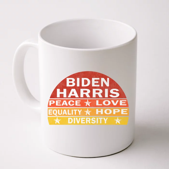 Bidenharris Peace Love Equality Hope Diversity Vintage Gift Front & Back Coffee Mug