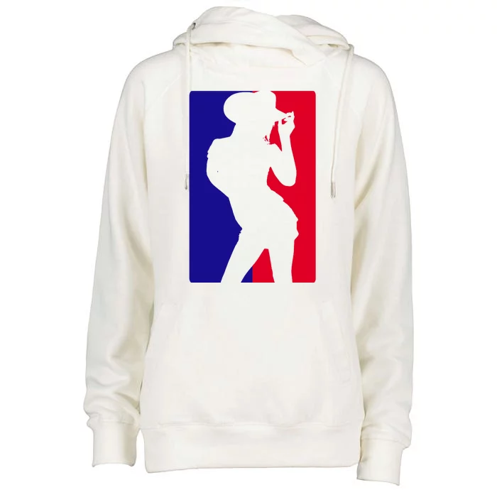 Basketball Parody Logo Funny Cowgirl Womens Funnel Neck Pullover Hood