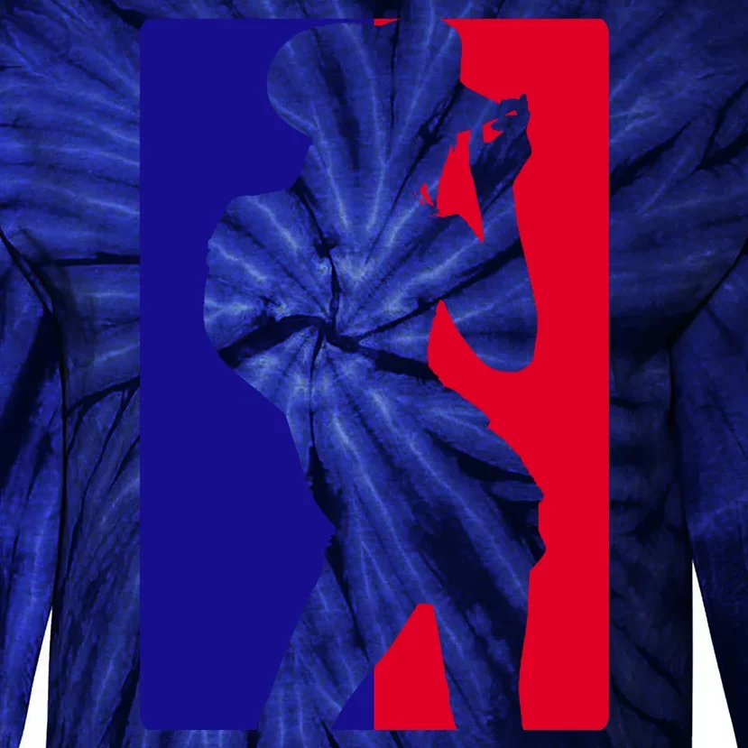 Basketball Parody Logo Funny Cowgirl Tie-Dye Long Sleeve Shirt