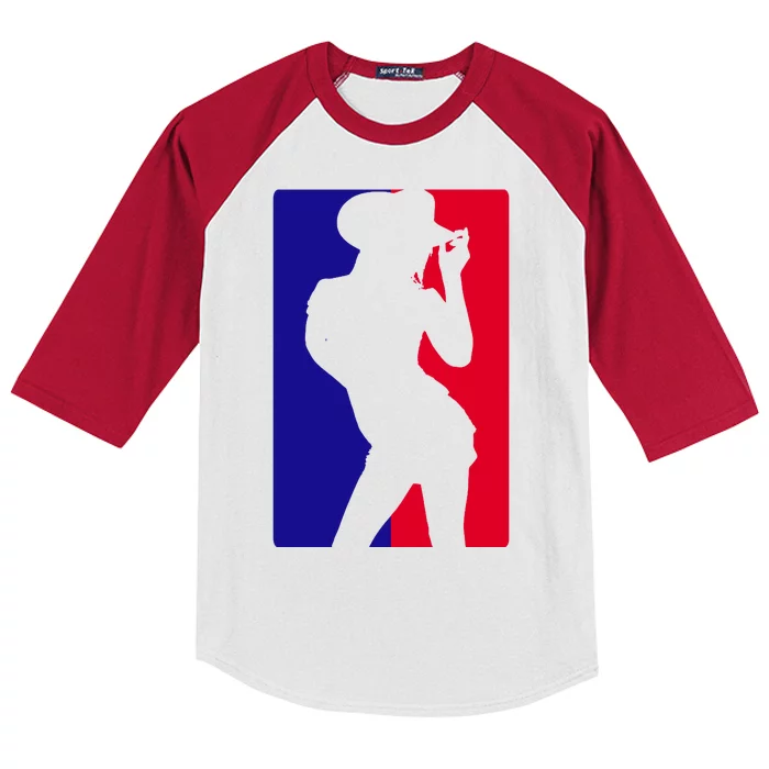 Basketball Parody Logo Funny Cowgirl Kids Colorblock Raglan Jersey