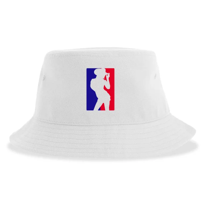 Basketball Parody Logo Funny Cowgirl Sustainable Bucket Hat