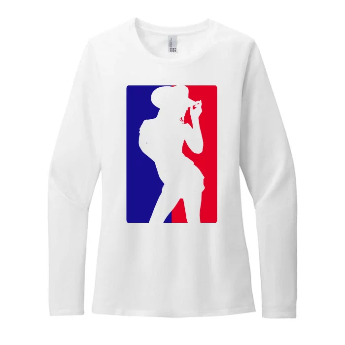 Basketball Parody Logo Funny Cowgirl Womens CVC Long Sleeve Shirt