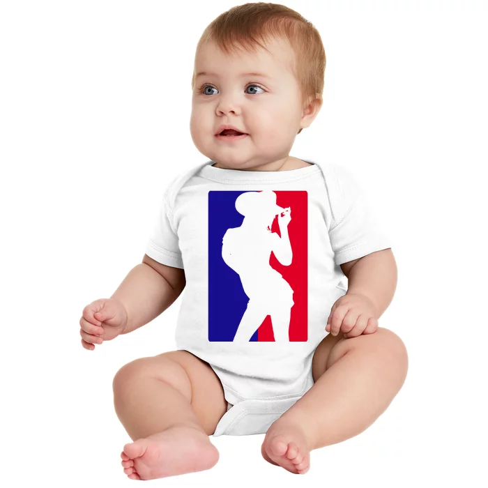 Basketball Parody Logo Funny Cowgirl Baby Bodysuit