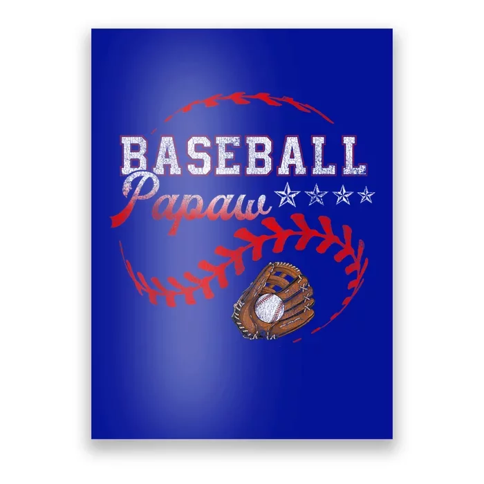 Baseball Papaw Love Playing Baseball Funny Poster