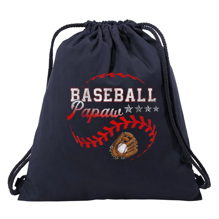 Baseball Papaw Love Playing Baseball Funny Drawstring Bag