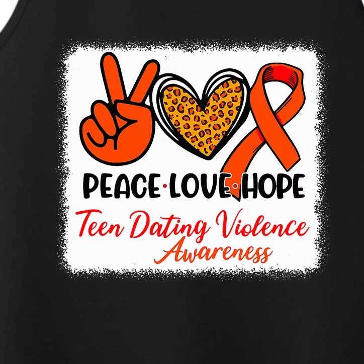 Bleached Peace Love Hope Teen Dating Violence Awareness Performance Tank