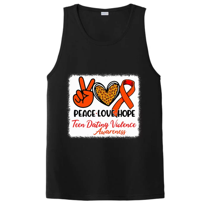 Bleached Peace Love Hope Teen Dating Violence Awareness Performance Tank