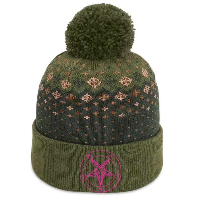 Baphomet Pentagram Leviathan Occult The Baniff Cuffed Pom Beanie