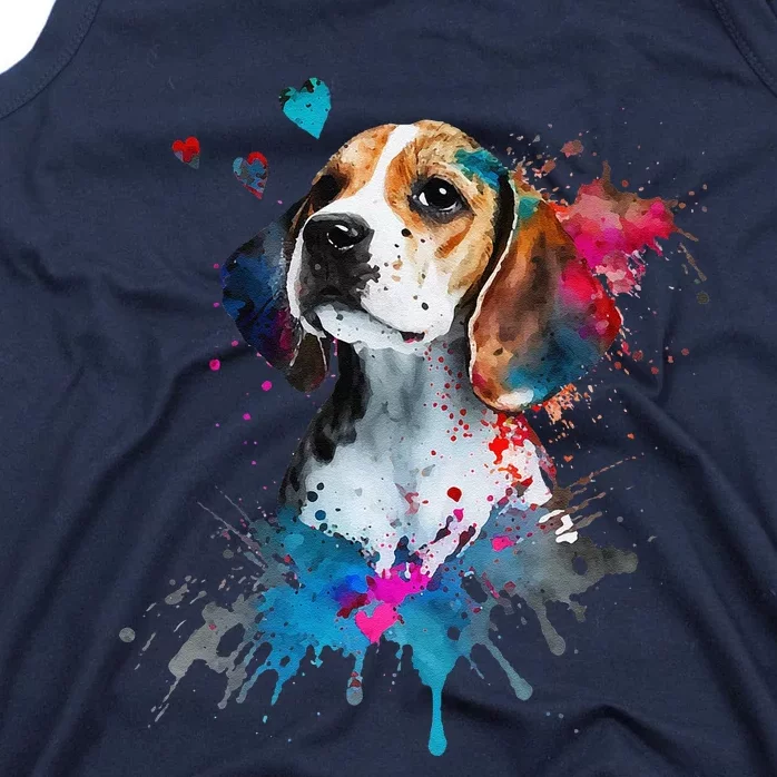 Beagle Puppy Lover Dog Mom Cute Valentines Day Love Themed Tank Top