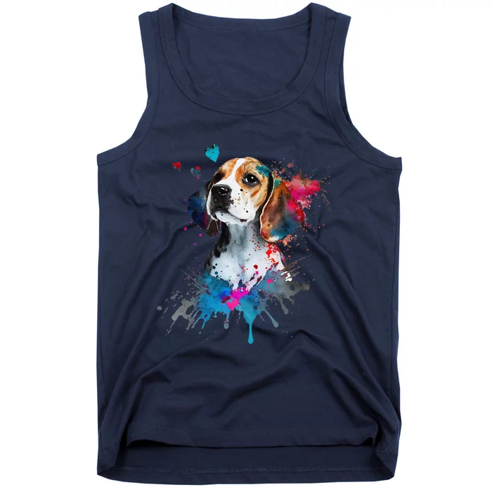 Beagle Puppy Lover Dog Mom Cute Valentines Day Love Themed Tank Top