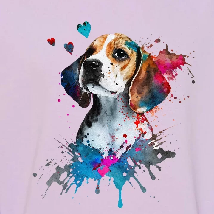 Beagle Puppy Lover Dog Mom Cute Valentines Day Love Themed Garment-Dyed Sweatshirt