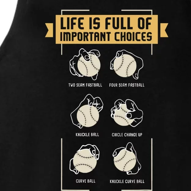 Baseball Pitches Life Choices Pitcher Player Gift I Baseball Ladies Tri-Blend Wicking Tank