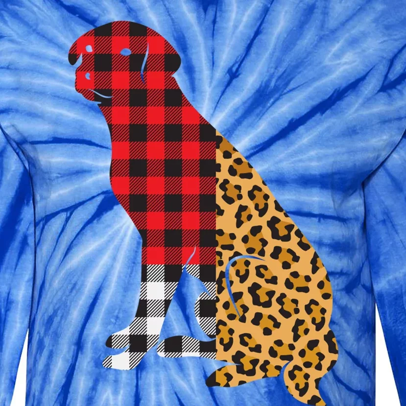 Buffalo Plaid Labrador Retriever Dog Lover Valentine's Day Gift Tie-Dye Long Sleeve Shirt