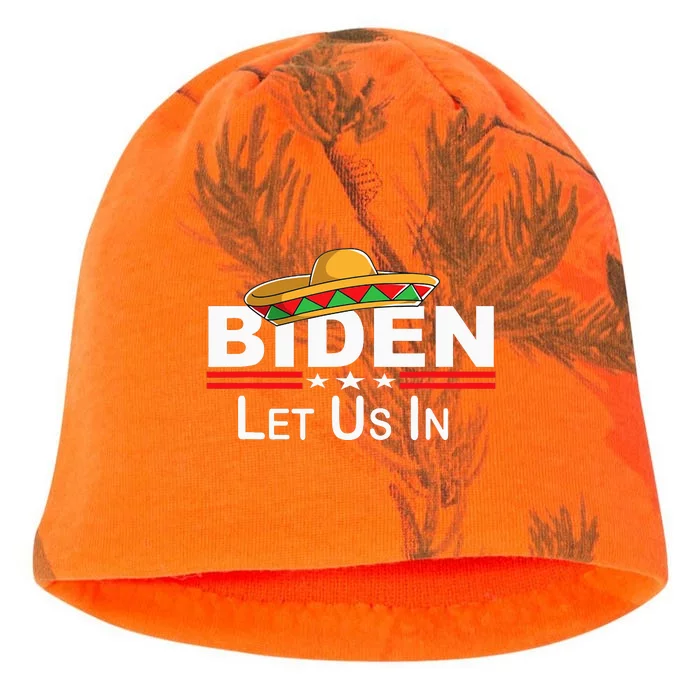 Biden Please Let Us In Border Control Biden Let Us In Kati - Camo Knit Beanie