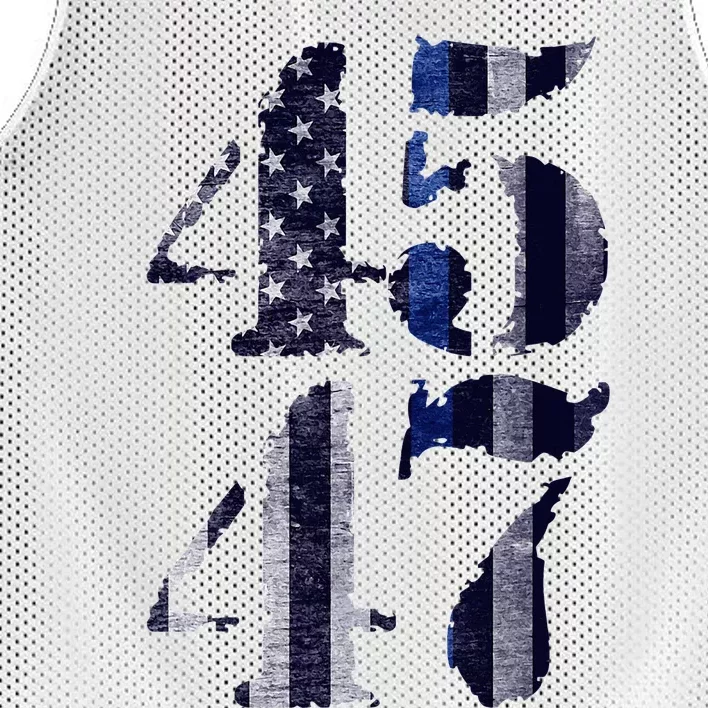 Blue Police Lives Matter 45 47 Trump For President 2024 Mesh Reversible Basketball Jersey Tank