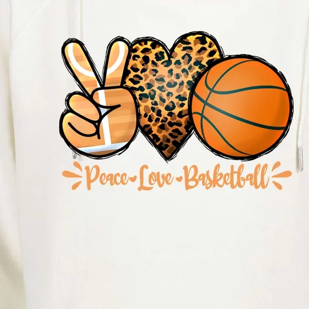 Basketball Peace Love Basketball Mom Game Day Outfit Gift Womens Funnel Neck Pullover Hood