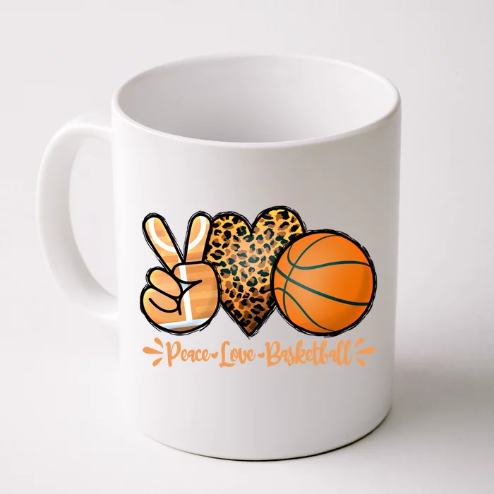 Basketball Peace Love Basketball Mom Game Day Outfit Gift Front & Back Coffee Mug