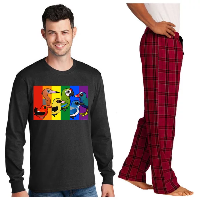 Birdorable Pride Lgbtq Rainbow Colorful Cartoon Cute Birds Gift Long Sleeve Pajama Set