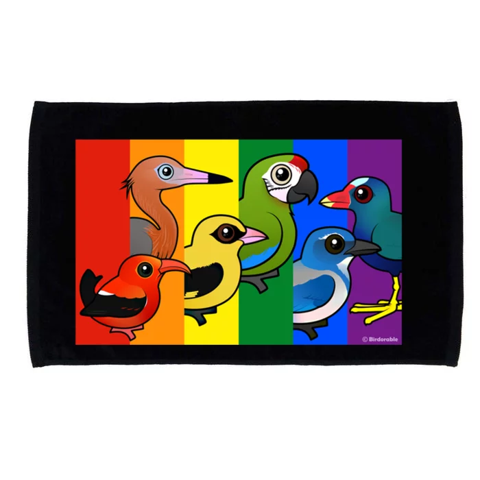 Birdorable Pride Lgbtq Rainbow Colorful Cartoon Cute Birds Gift Microfiber Hand Towel